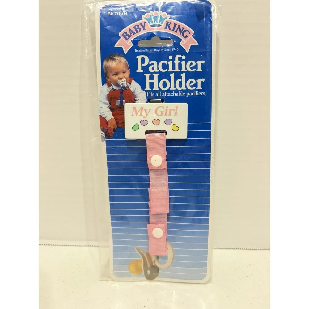 Vintage Baby King Cherry Pacifiers + Pacifier Holder Lot NEW Sealed 90's Reborn